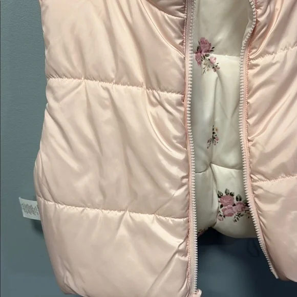 Floral Pink Kids Puffer Vest - Picture 11 of 11